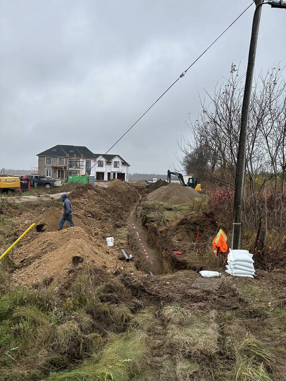 Utility and septic work at a new house